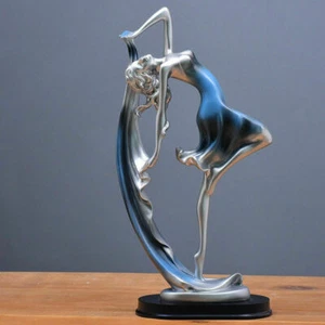 Statua in resina Art Déco scultura astratta ragazza danzante - Foto 1 di 16