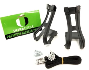 Ultracycle Mountain Bike Pedal Toe Clips & Straps Set, Medium - Picture 1 of 12