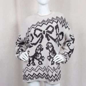 ACNE STUDIOS JACQUARD SWEATER WHITE/BLACK - Picture 1 of 15