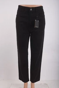 Massimo Dutti Womens Trousers Pants US 6 EU 38 Black Crop Slim Fit 5051/706 NWT - Picture 1 of 7