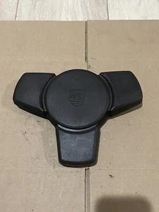 Porsche 924 924S 944 951 3-Spoke Steering Wheel Horn Button Pad - DARK BROWN - Picture 1 of 11