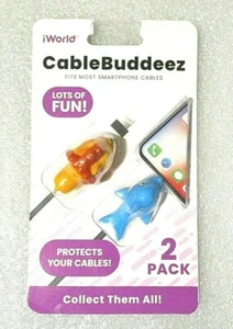 PHONE CORD PROTECTORS Lion Dolphin 2 PACK Cable Buddieez - Picture 1 of 4
