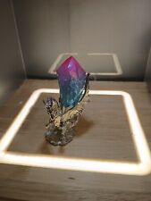 125g Rainbow Aqua Aura Quartz Crystal Cluster Point Titanium Coating