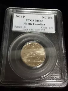 P Washington Statehood Quarter 2001 - graduación profesional MS65 - Carolina del Norte - Imagen 1 de 2