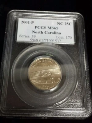 2001 P Washington Statehood Quarter - PCGS MS65 - North Carolina - Image 1 of 2