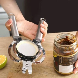Adjustable Manual Can Opener Jar Lid Gripper Bottle Opener Silver Kitchen Tools - Picture 1 of 12
