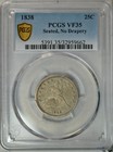 1838 Seated quarter, No Drapery, Pcgs Vf35.Type Coin Company