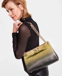I.n.c. International Concepts Harrper Metallic Shoulder Bag Bronz Gold - Picture 1 of 6