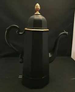 ERNEST SOHN Mid Century Electric Water Heater Coffee Tea Pot Black Porcelain - Picture 1 of 3
