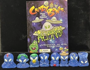 Lote De 8 Huesos Locos De Colección Gogo's Extraterrestres Transparente Translúcido Azul Aqua Ojos Brillantes - Imagen 1 de 12