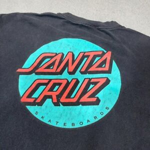 Santa Cruz Shirt Men Large Black Skateboarding Skateboard California Crew Casual