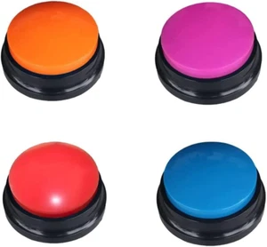 4 Boton De Grabacion De Voz En Color, Botones Para Perros Para Comunicacion - Picture 1 of 11
