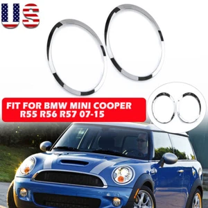 2X Headlight Trim Ring Chrome Left +Right Side For Mini Cooper R55 R56 2007-2015 - Picture 1 of 12