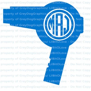 Secador de Pelo Personalizado Monograma Calcomanía Tus Iniciales 3 Letras Cosmetología Esteticista - Imagen 1 de 19