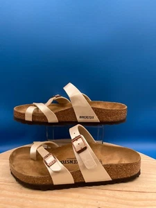 Birkenstock Slip-On Slipper Mayari Women's Sz 6.5US/EU37 Shiny White Leather - Picture 1 of 10