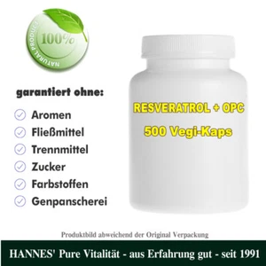 Resveratrol + OPC 500 Vegi-Kaps - Beste HANNES' Qualität - Bild 1 von 1