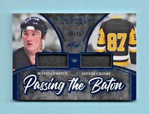 2020-21 Lemieux/Crosby Leaf ITG Passing the Baton Dual JERSEY Card! #23/25!