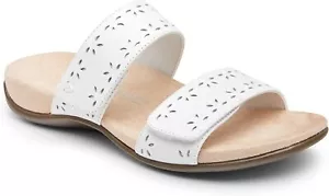 Nuovi sandali donna Vionic Rest Randi in pelle bianca regolabili taglia US 7M - Foto 1 di 5