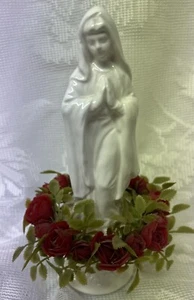 Figura de oración Virgen María Inarco con anillo de flores E-2503 hecha en Japón - Imagen 1 de 6