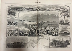 1861 Harpers Weekly Centerfold - Fort Pickens Florida Scenes; Pensacola; - Picture 1 of 1