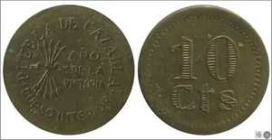 España Puebla de Cazalla 10 Centimos 1936 latón MBC / VF 236 - Picture 1 of 1