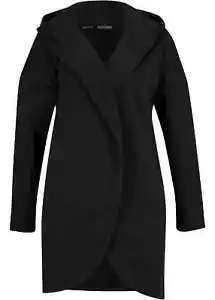 Sweatmantel mit Kapuze Gr. 40/42 Schwarz Silber Damen Sweat-Mantel Cardigan Neu* - Bild 1 von 1