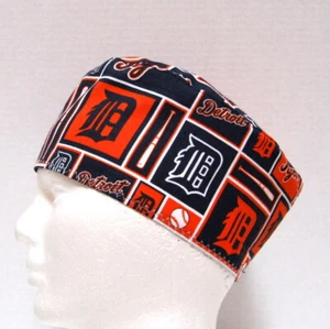 Detroit Tigers Mens Scrub Hat, Surgical Cap, Skull Cap, One Size - Picture 1 of 4