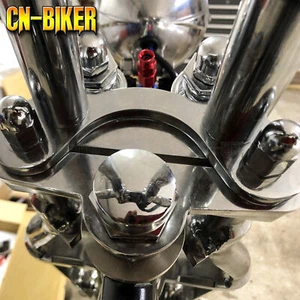 Springer Handlebar Tree Adapter Top Clamp 3.5" Wide Riser For Harley DNA Paughco - Picture 1 of 10