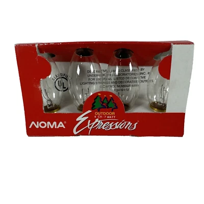 Bombillas de repuesto de luz de Navidad transparentes 7W NOS ESTATE NOMA 4pk C9 Foto 1 de 3