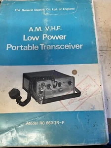 GENERAL ELECTRIC RC 660 / TR-P AM VHF PRZENOŚNY NADAJNIK-ODBIORNIK NISKIEJ MOCY RĘCZNY RZADKI - Zdjęcie 1 z 1