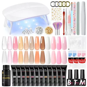 Poly Gel Set mit Lampe Nail Starter Kit für Anfänger Matte Top Base Coat DE - Bild 1 von 11