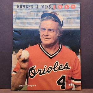 1979 Baltimore Orioles Official Program Earl Weaver Number 4 Wins 1000 Scored - Picture 1 of 11