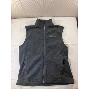 Columbia Mens Fleece Vest Gray Full Zip Pockets Sleeveless Jacket L - Picture 1 of 6