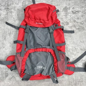 Eurohike Trek 65 Litre Backpack Expedition Rucksack Red Grey Camping Hiking - Picture 1 of 9