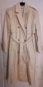 Gabardina ZARA imitación cuero marfil talla XS - S/366 - Imagen 1 de 7