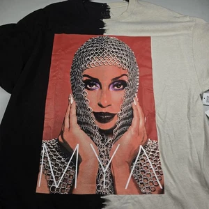 NWOT MYA GRAPHIC T-SHIRT BLACK AND WHITE TWO-TONE SIZE XL - Picture 1 of 5