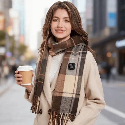 Bufanda térmica para mujer hombre, 3 niveles de calefacción bufanda de calefacción eléctrica inteligente Foto 1 de 4