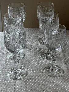 Set Of 6 24% Lead Crystal Hand Cut. See Photos - Picture 1 of 12