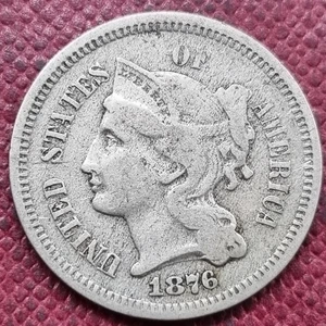 1876 Three Cent Piece 3c Nickel Better Grade #92854 - Picture 1 of 2