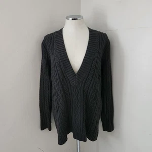 Jeanne Pierre maglione pesante grigio scollo a V donna taglia XL - Foto 1 di 4