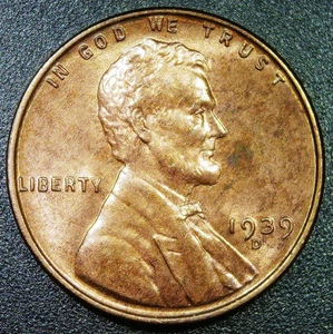 BU 1939-D RD 1C Lincoln Wheat Cent - Picture 1 of 2