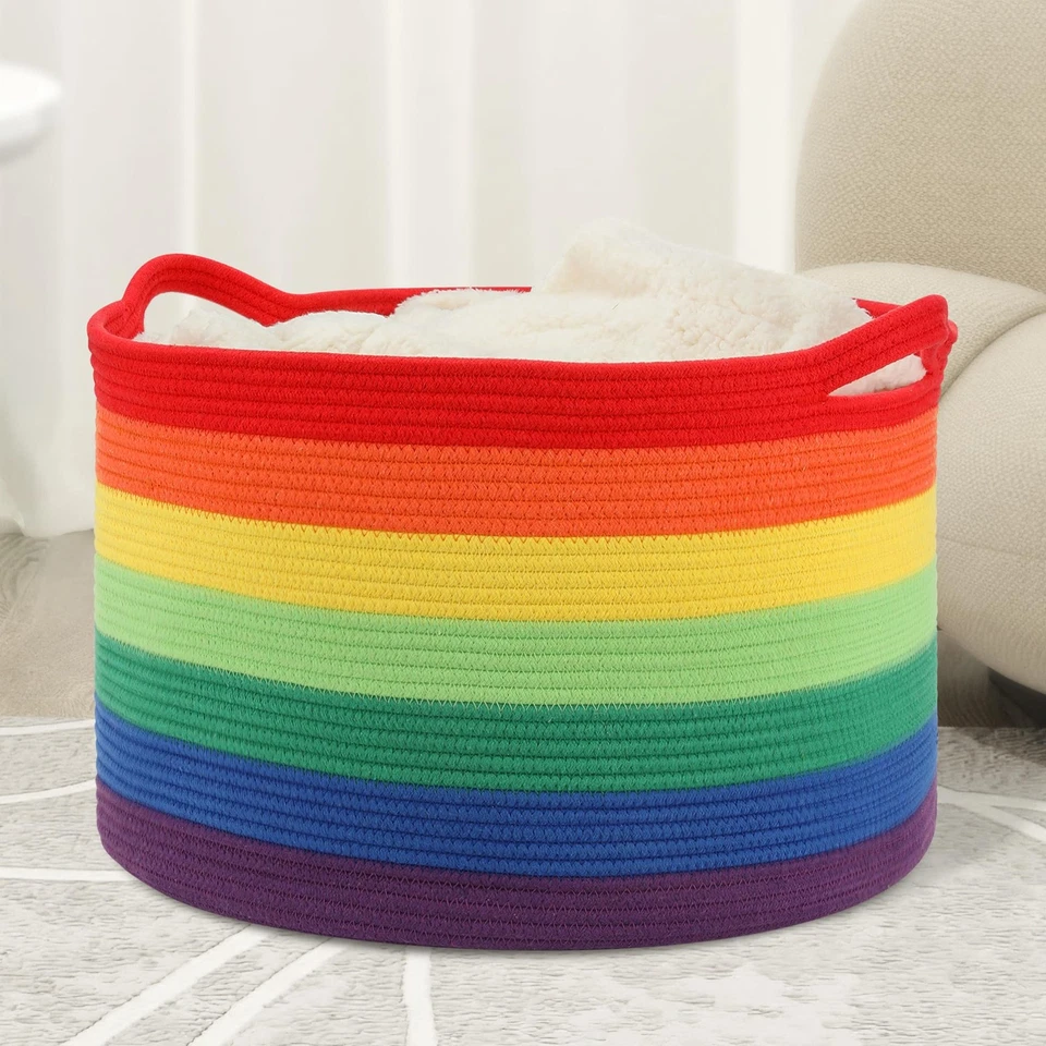 Cesta manta grande (20"x13"), cesta tejida para almacenamiento cesta de ropa sucia... Foto 1 de 4