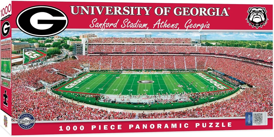 Obras Maestras - Rompecabezas de 1000 Piezas, NCAA Georgia Bulldogs, Footba Panorámico Foto 1 de 4