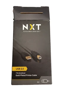 NXT Technologies 7 Foot USB 2.0 Printer Cable Black NX29929 - Picture 1 of 3
