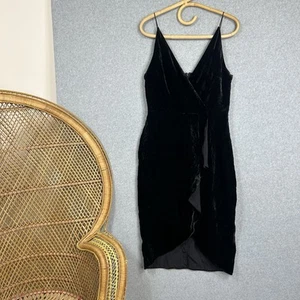 Cooper St Black Velvet V Neck Size 12 M Midi Pencil Cocktail Party - Picture 1 of 10
