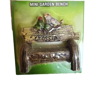Miniature Fairy Garden Figurine Furniture Resin Fairy Crossing Bench Bird Flower - Picture 1 of 5
