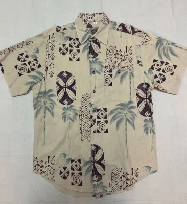 De colección The Territory Ahead Lino/Algodón Para Hombres MED S/S Hawaiano Abotonado ¡EXCELENTE ESTADO USADO! Foto 1 de 4