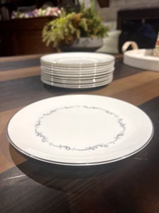 Royal Doulton Coronet 10-1/4 inch Dinner Plates, White w/Swirl Pattern, Vintage - Picture 1 of 16