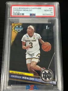 HANNAH HIDALGO PSA 10 2023 BOWMAN UNIVERSITY SAPPHIRE #26 BLACK /10 NOTRE DAME - Picture 1 of 2