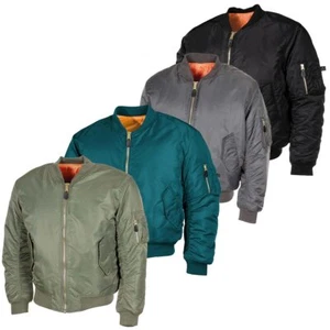 MFH US MA1 Flight Bomber Jacket Reversible Mid-Weight Air Force Security Casual - Picture 1 of 13